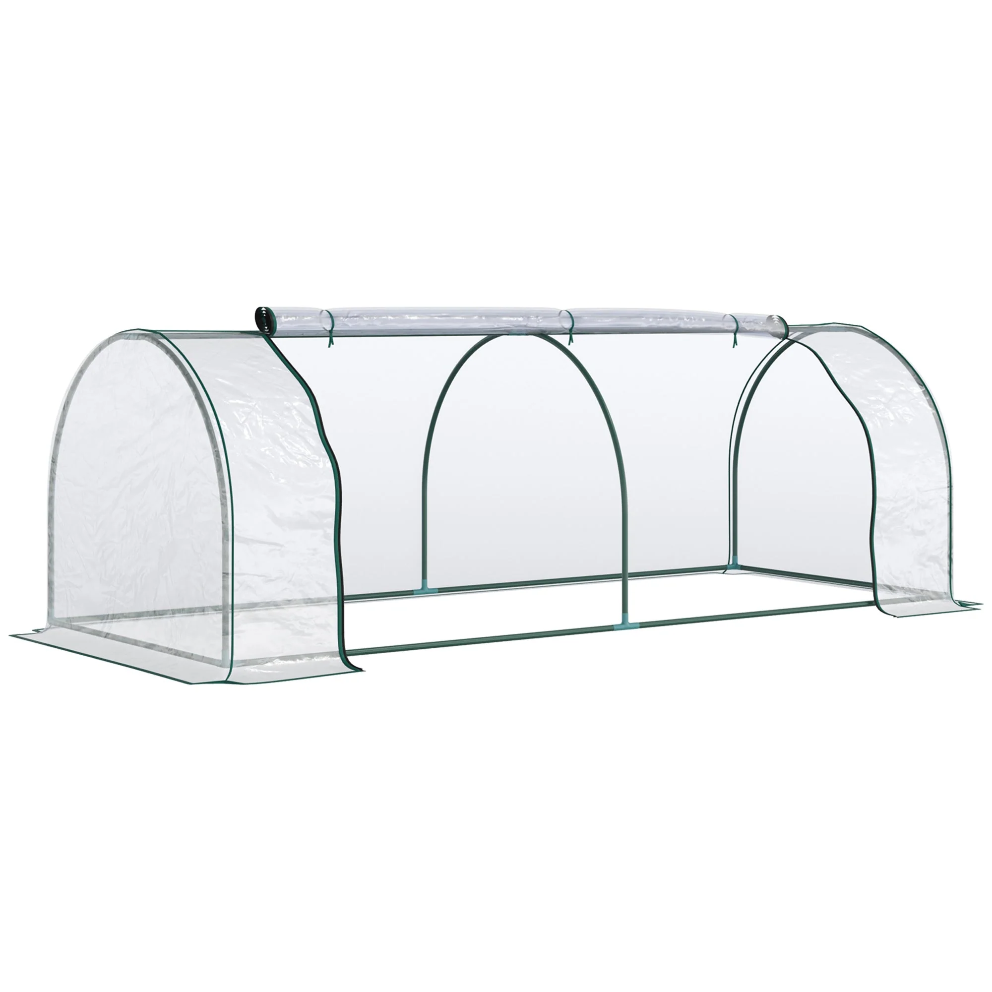 PVC Greenhouse Tunnel Steel Frame Transparent 250x100x80cm