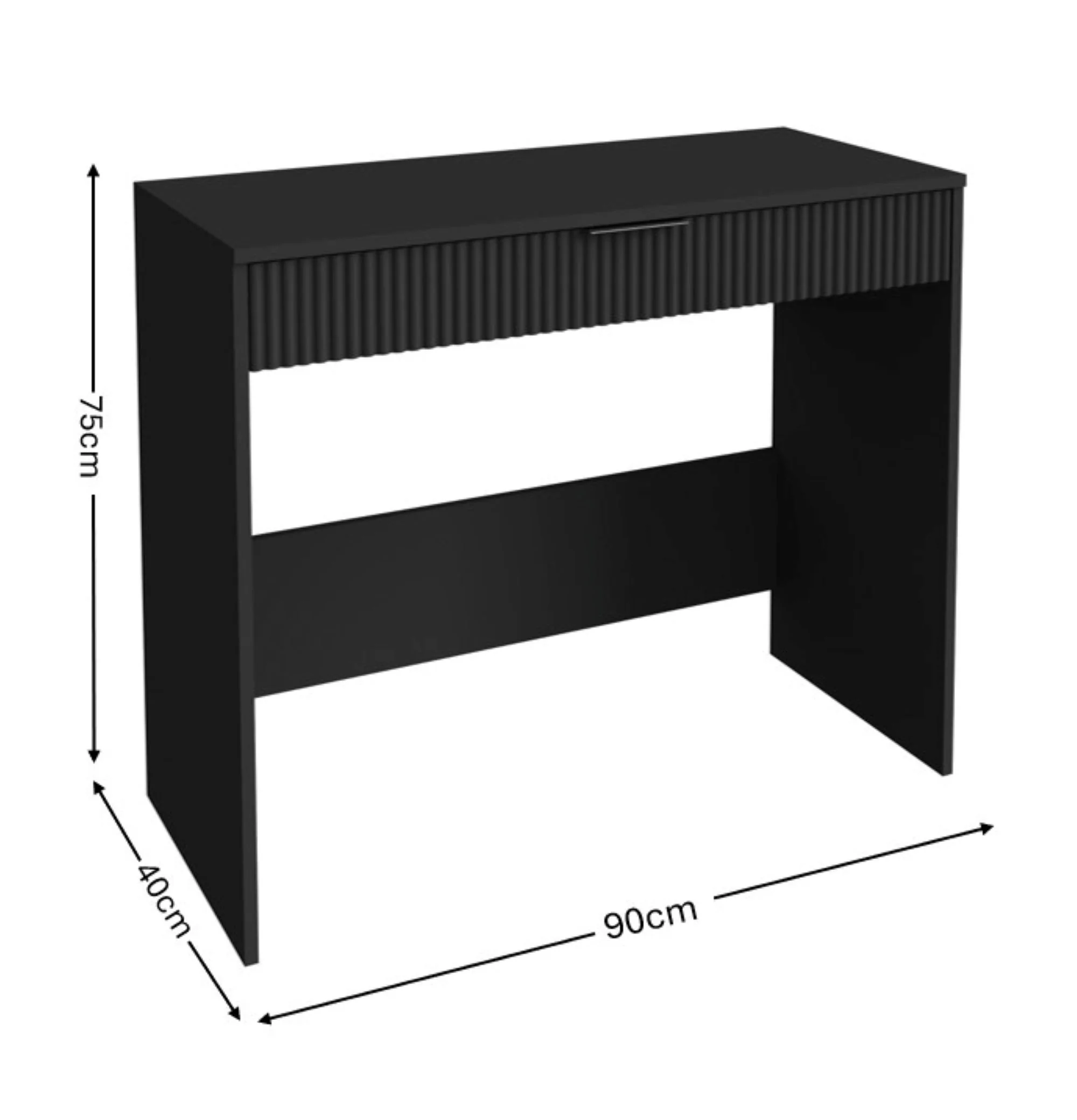 Rankin Desk Black 1 Drawer - Image 6