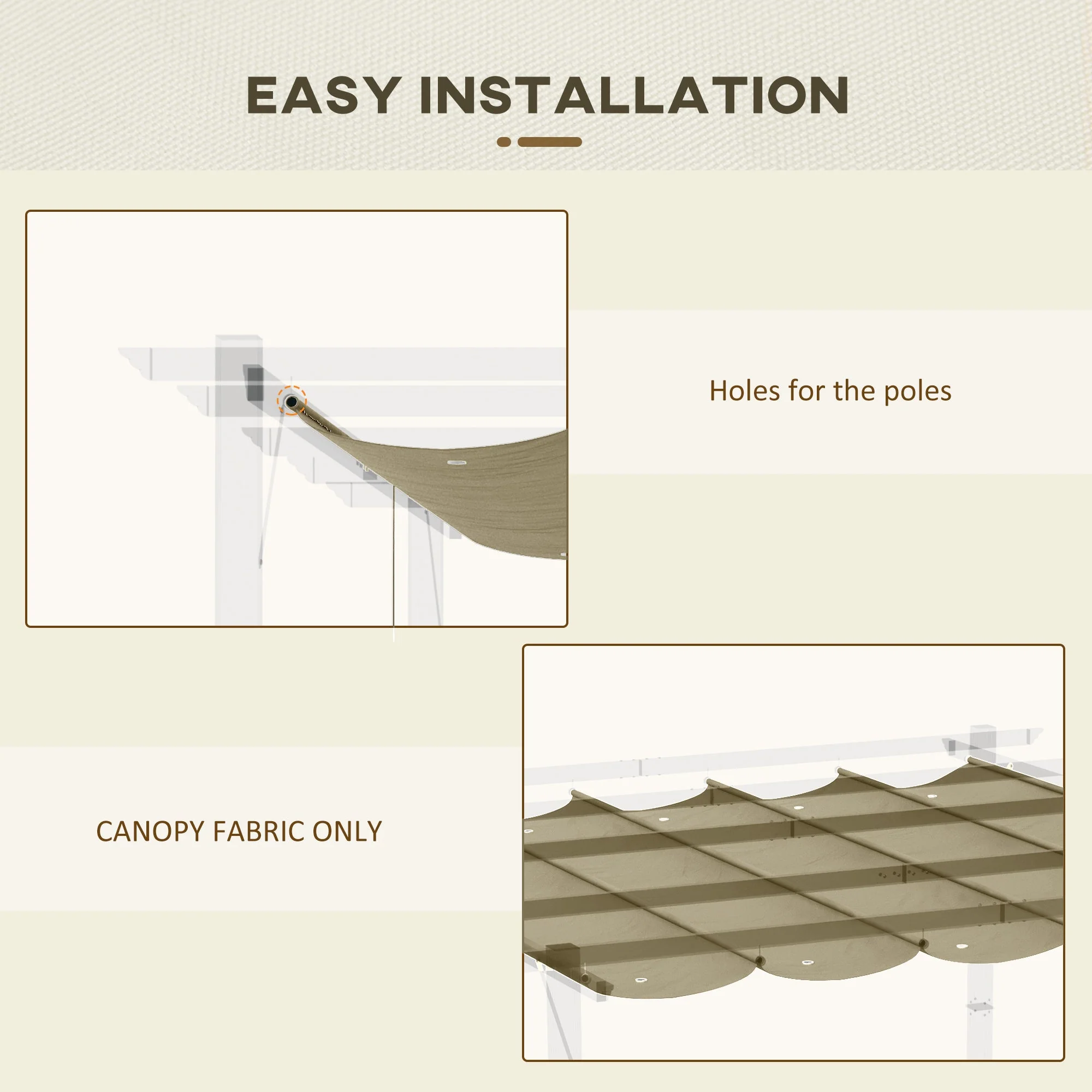 Outsunny Retractable Pergola Shade Cover - Image 5