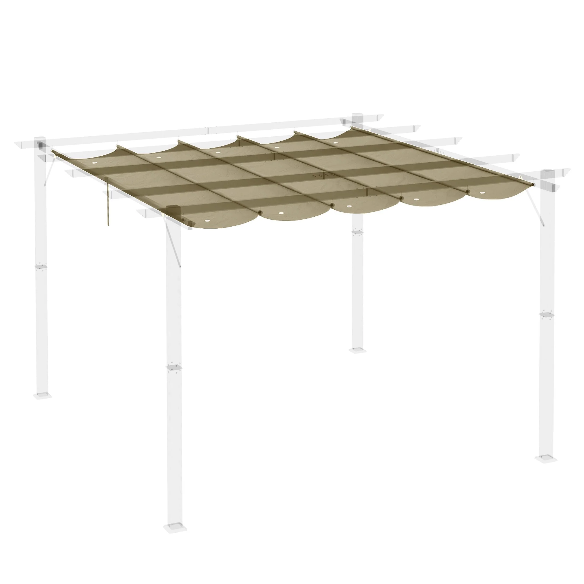 Outsunny Retractable Pergola Shade Cover - Image 7