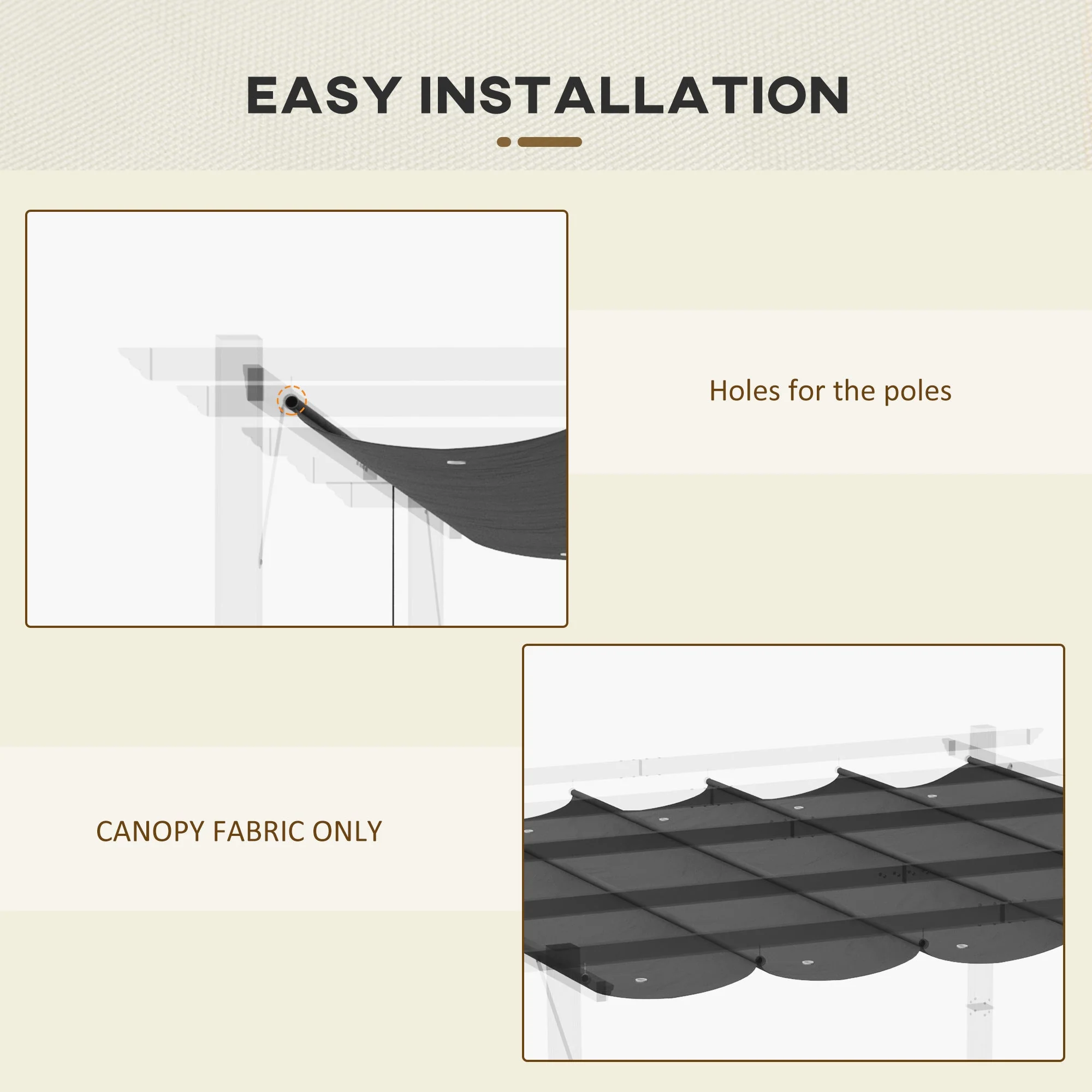Outsunny Retractable Pergola Shade Cover - Image 5