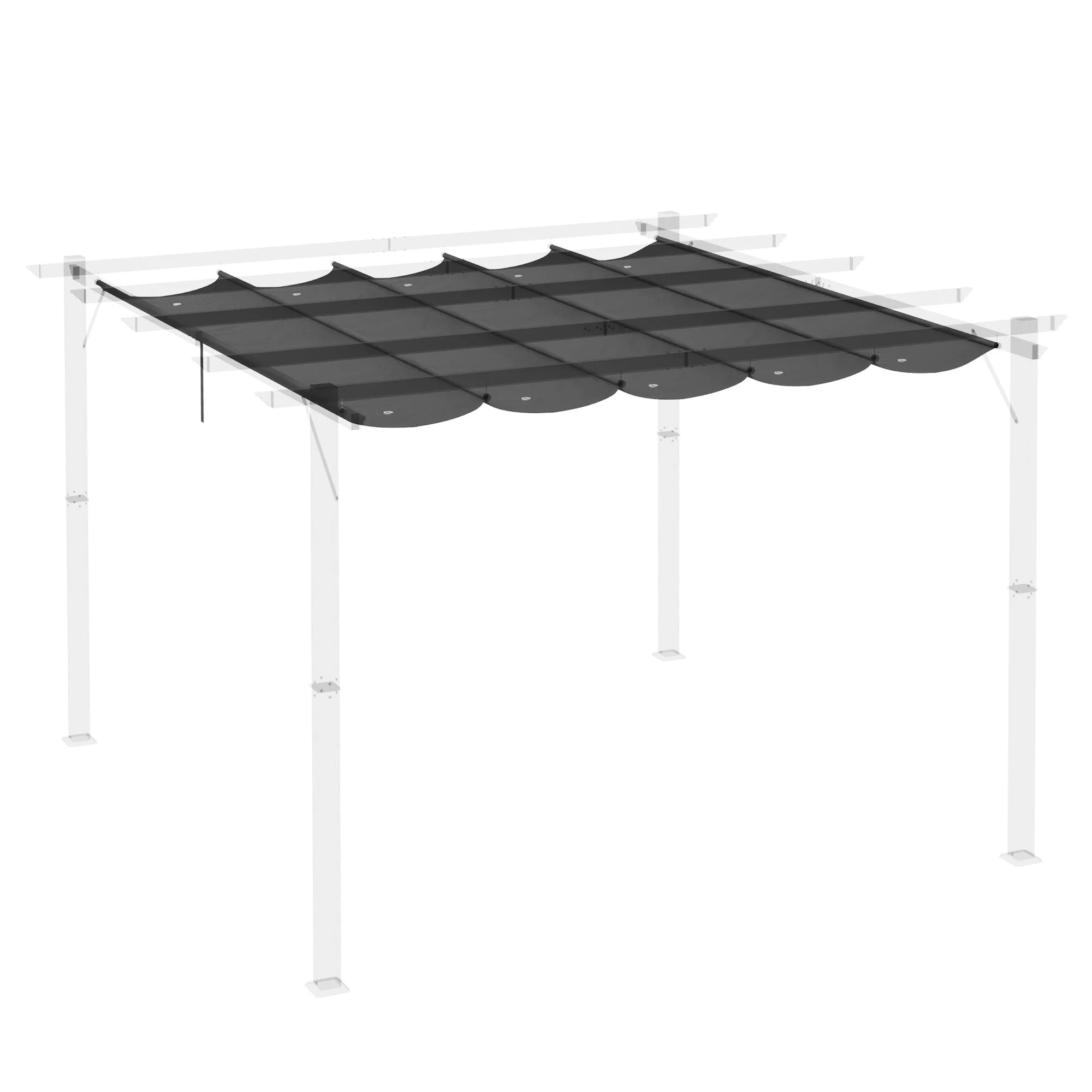 Outsunny Retractable Pergola Shade Cover - Image 7