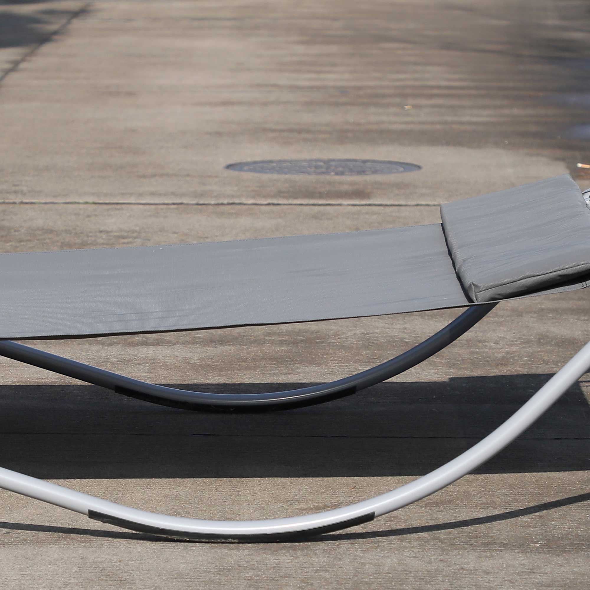 Rocking Swing Relaxing Day Bed Outdoor Double Sun Lounger Hammock - Grey - Image 8