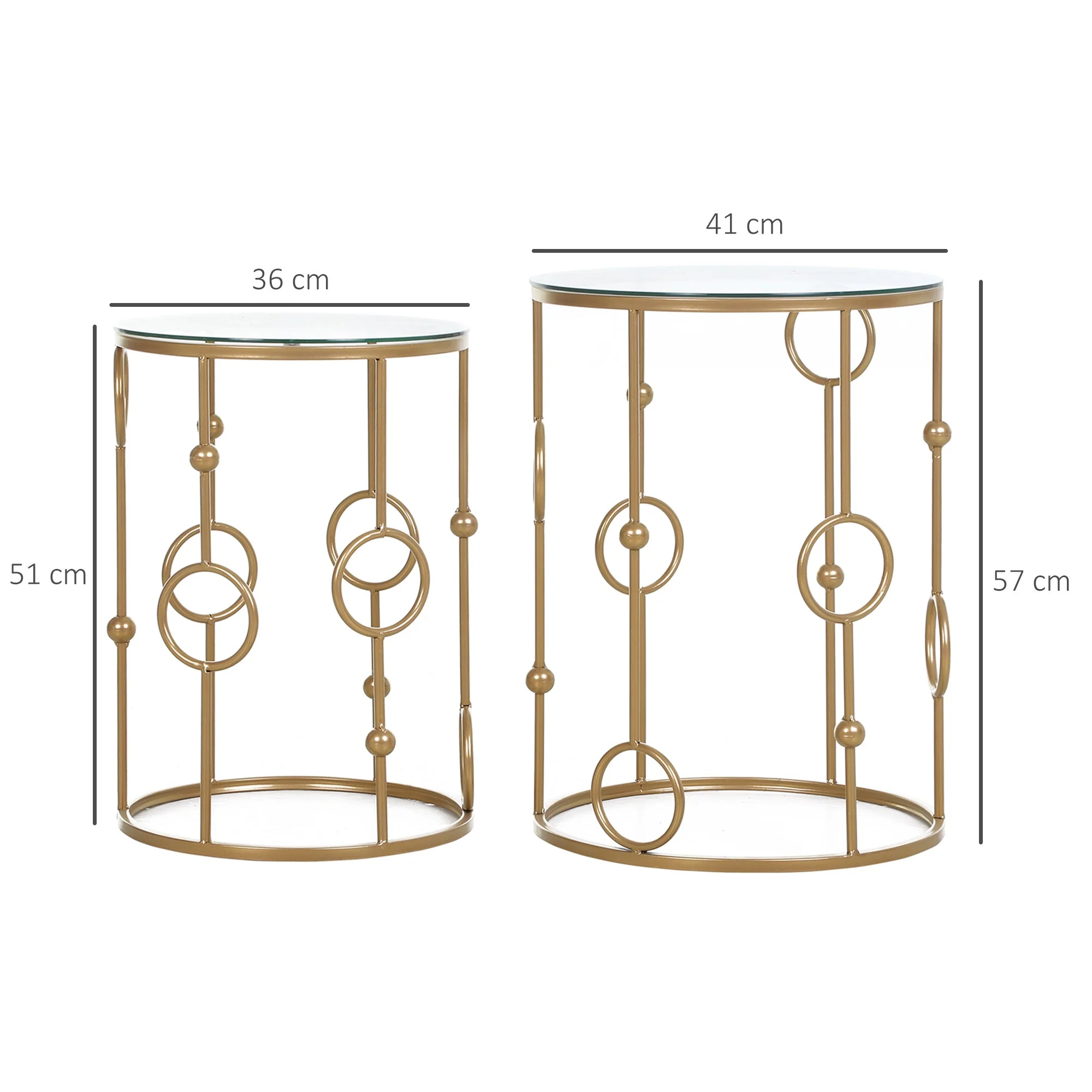 Round Coffee Tables Set of 2 - Image 3