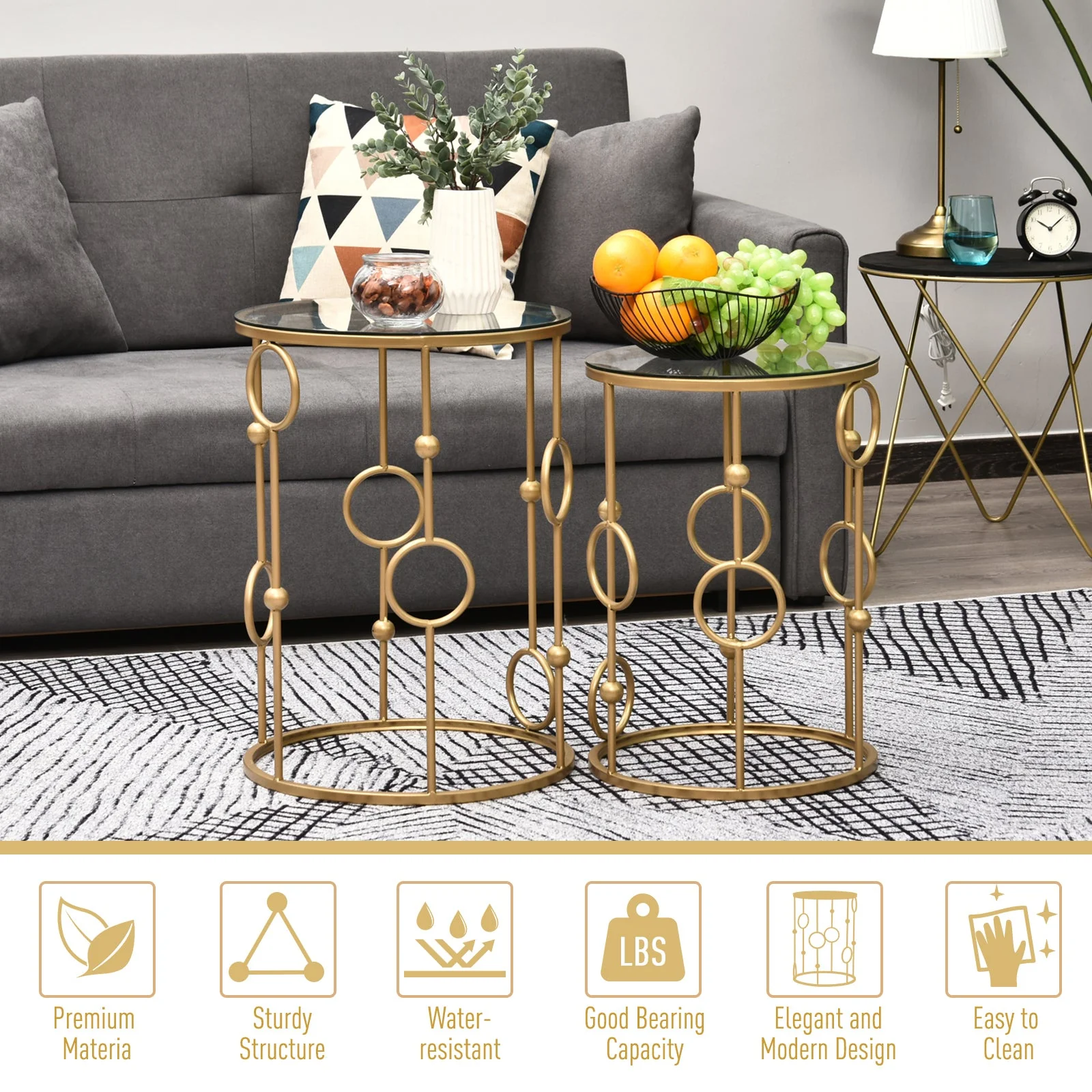 Round Coffee Tables Set of 2 - Image 6