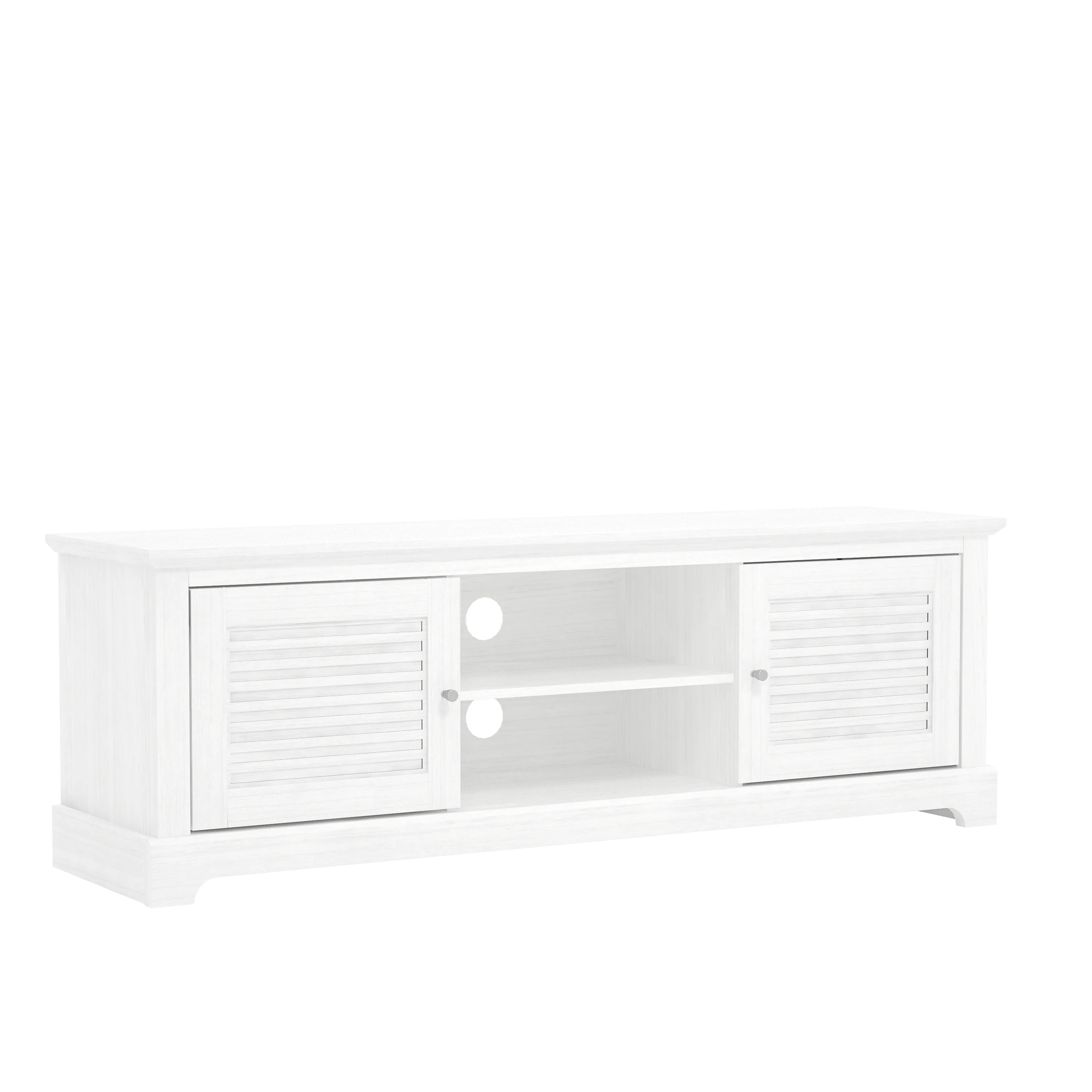 Salcombe TV Unit White 6 Shelves 2 Doors - Image 3
