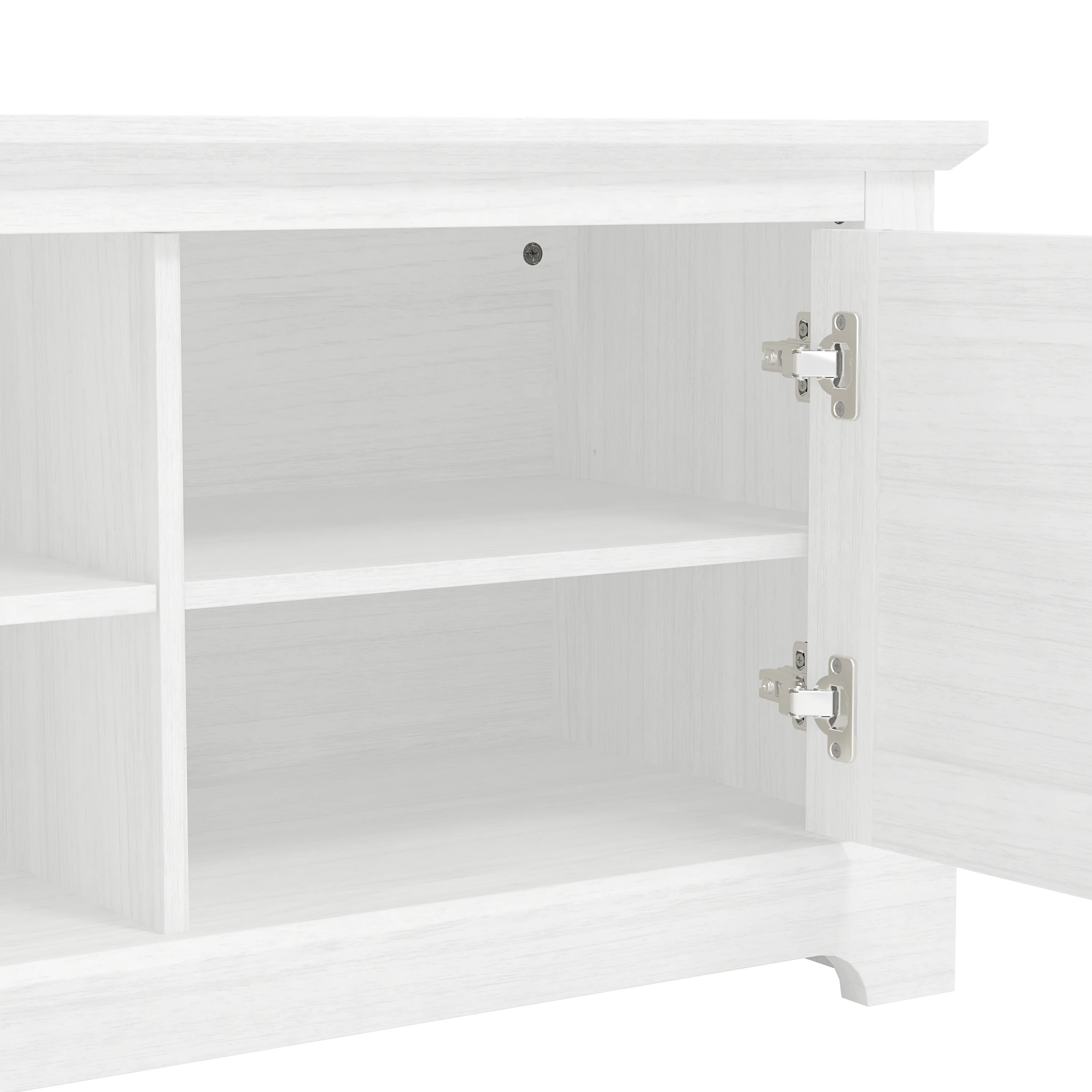 Salcombe TV Unit White 6 Shelves 2 Doors - Image 4