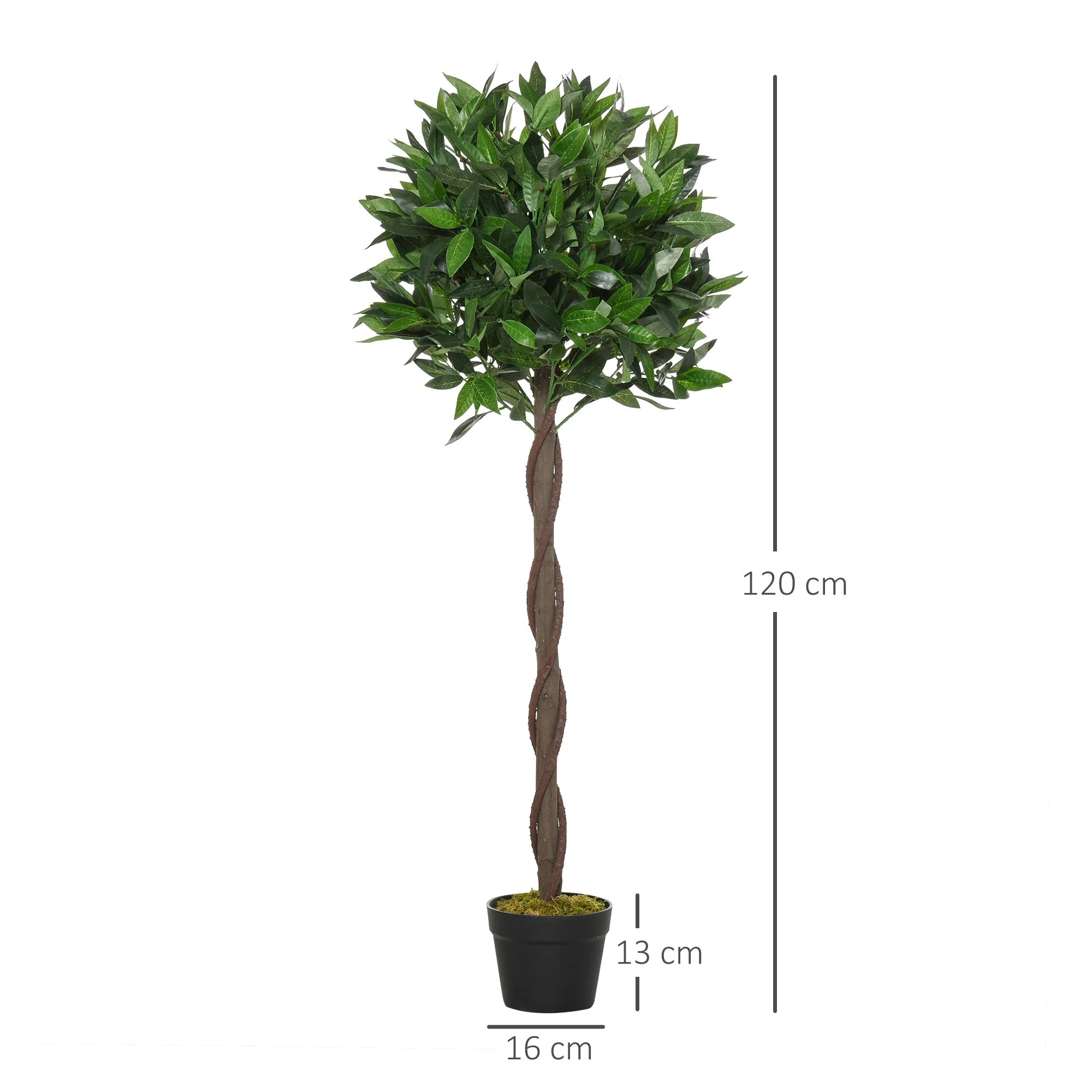 Set of 2 Artificial Topiary Bay Laurel Ball Trees in Pot Indoor Outdoor - Image 2