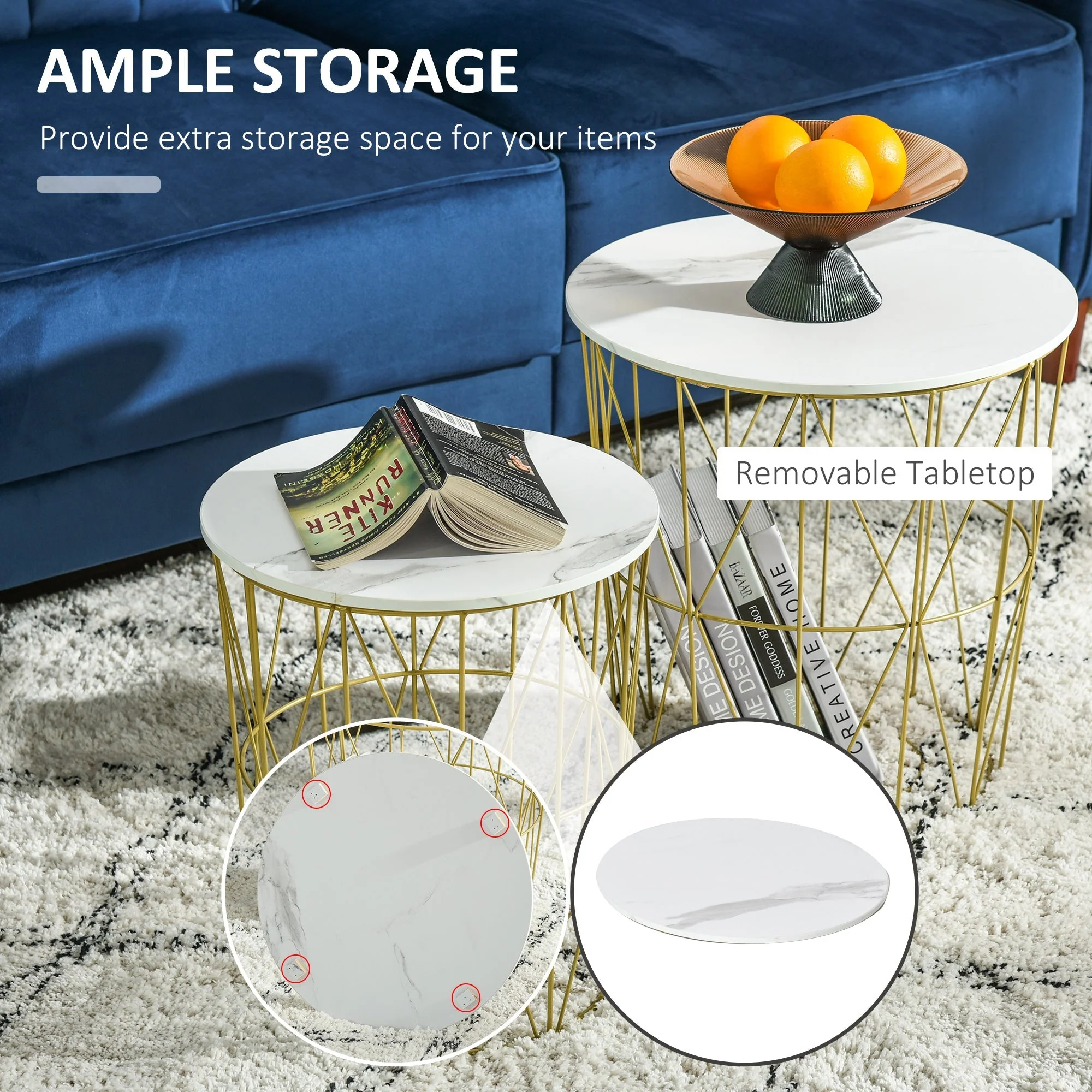 Set of 2 Nesting Side Tables with Storage - Image 4