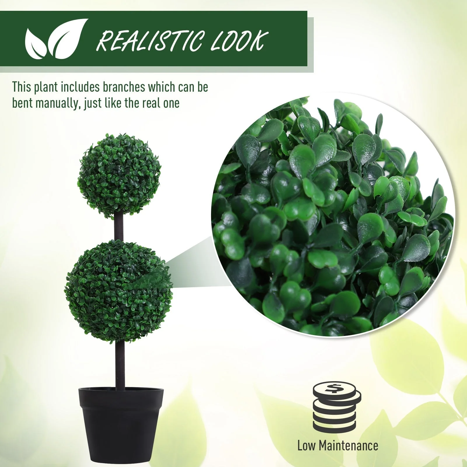 Set of 2 Topiary Tree Plant - Image 4