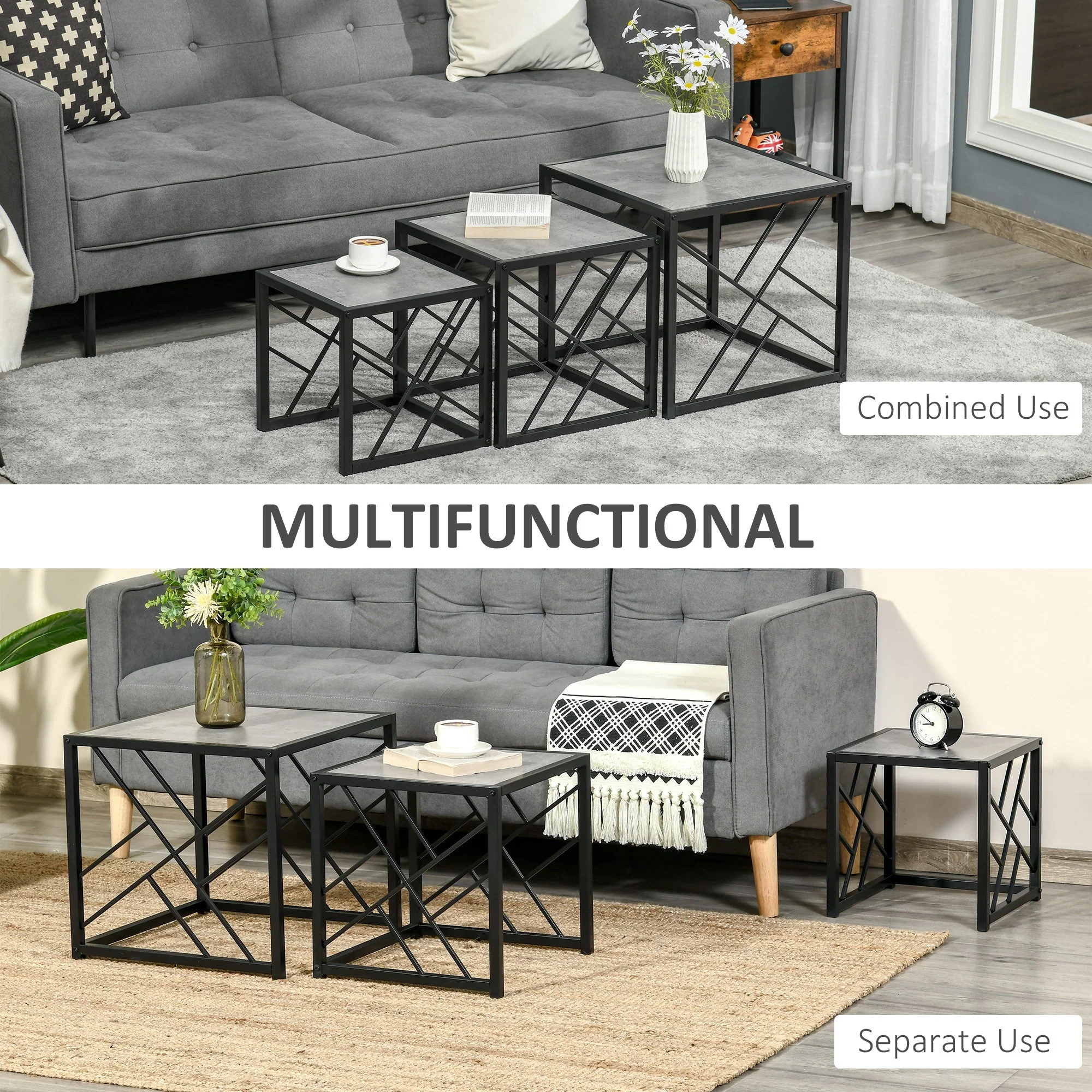 Set of 3 Nesting Coffee Tables - Image 4
