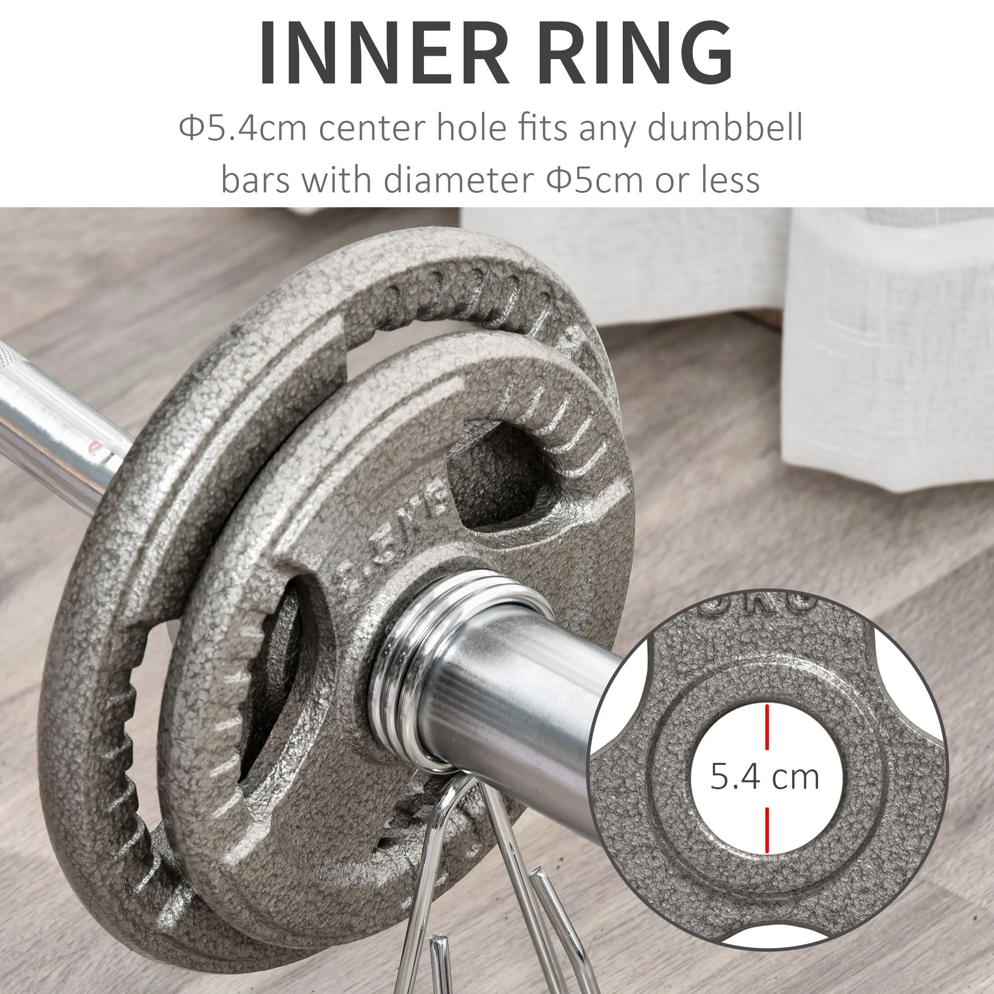 Set of 4 Cast Iron 2" Olympic Weight Plates Barbell Weight 2 x 5kg - Image 5