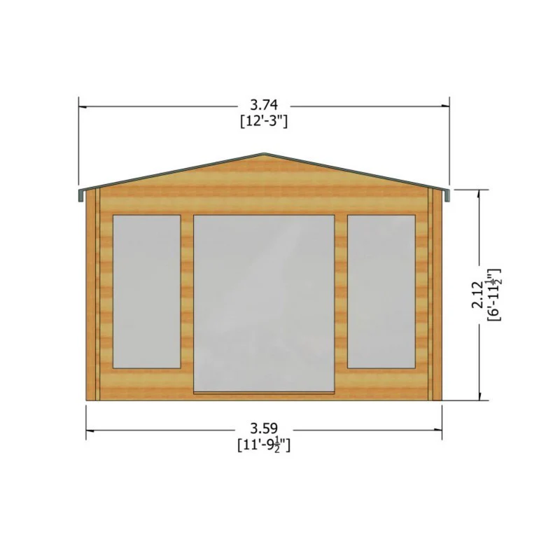 Shire Argyll 11' 9" x 7' 10" Apex Log Cabin - Premium 34mm Cladding Tongue & Groove - Image 9