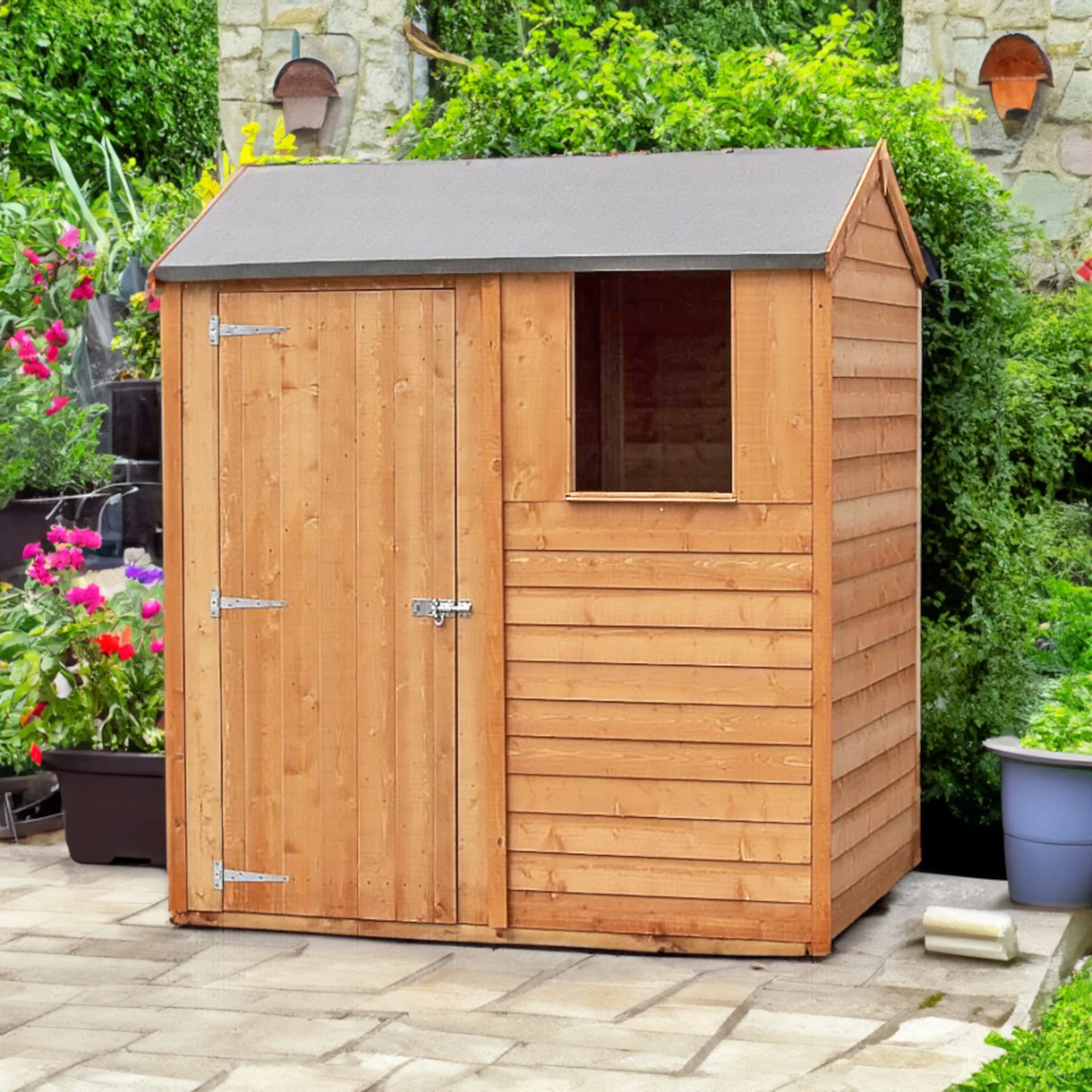 Ashworth 5' 9" x 3' 11" Reverse Apex Shed - Premium Pressure Treated Overlap