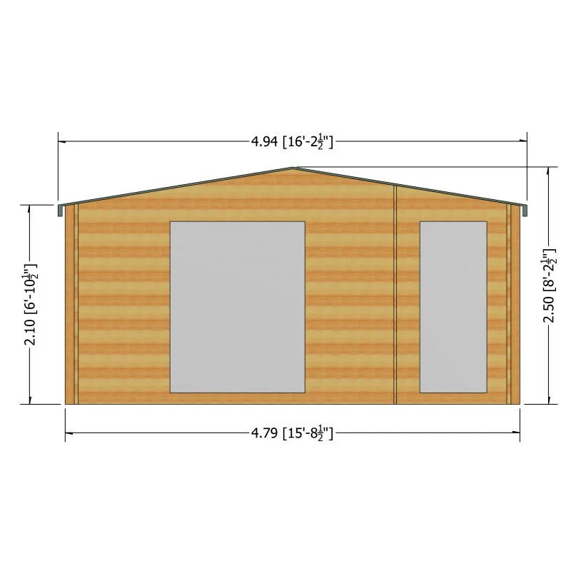 Shire Bourne 15' 6" x 13' 8" Apex Log Cabin - Premium 28mm Cladding Tongue & Groove - Image 3