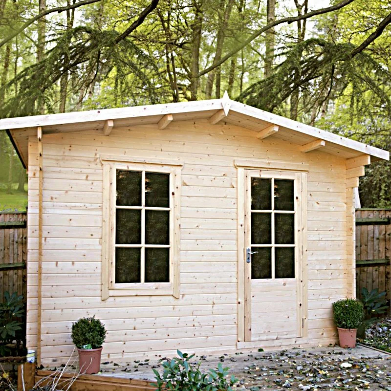 Shire Bucknells 11' 9" x 7' 10" Apex Log Cabin - Premium 44mm Cladding Tongue & Groove - Image 2