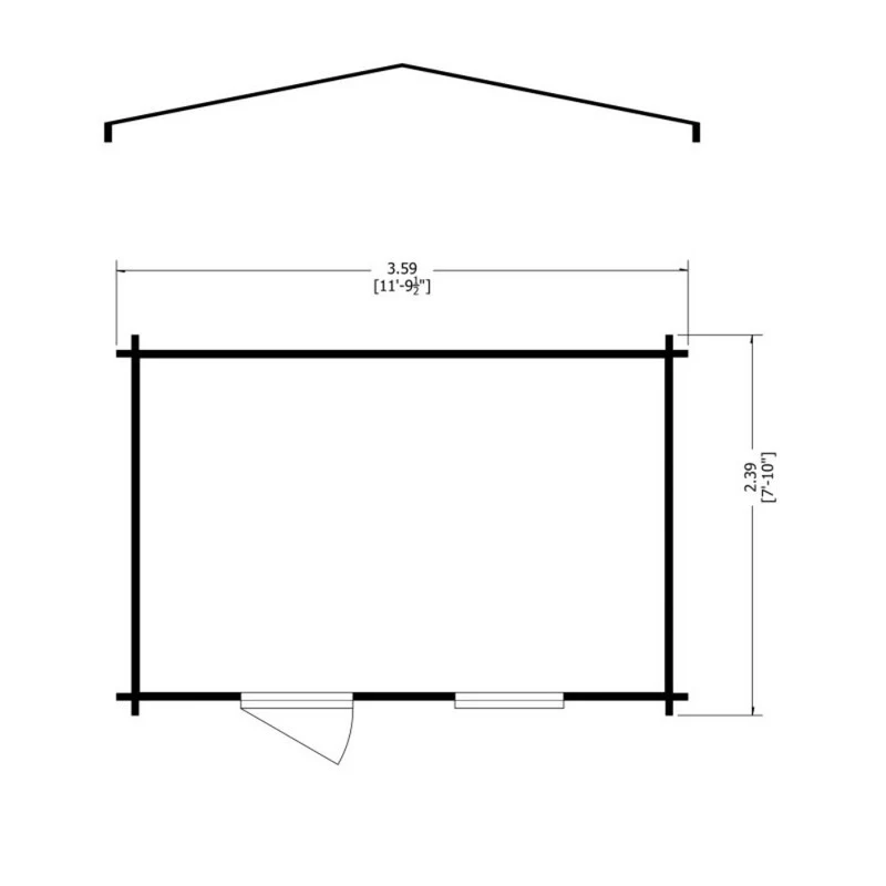 Shire Bucknells 11' 9" x 7' 10" Apex Log Cabin - Premium 44mm Cladding Tongue & Groove - Image 8