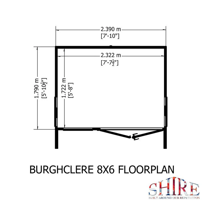 Shire Burghclere 7' 7" x 8' 2" Pent Summerhouse - Premium Dip Treated Shiplap - Image 7