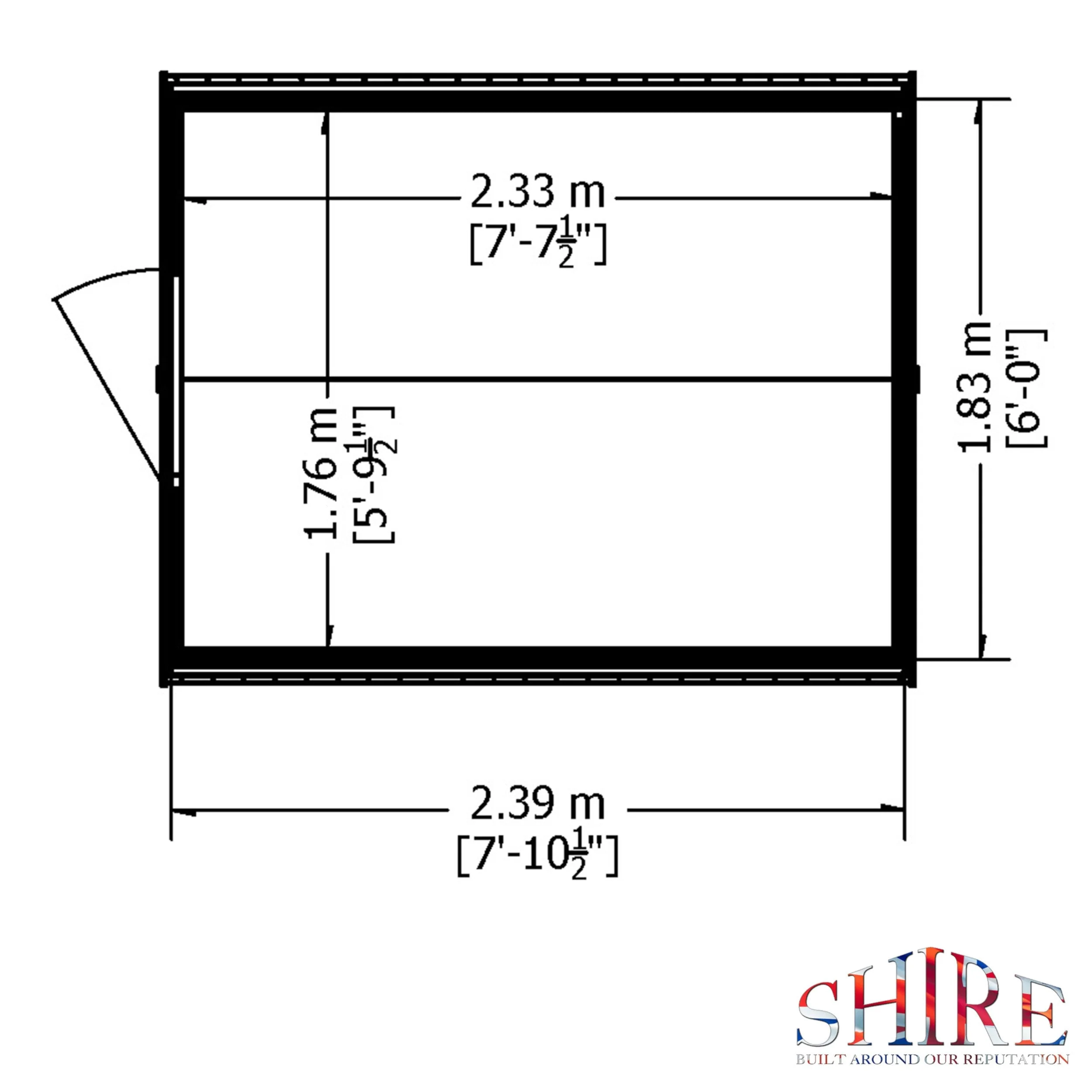 Canterbury 5' 9" x 7' 10" Apex Shed - Classic Dip Treated Overlap - Image 3