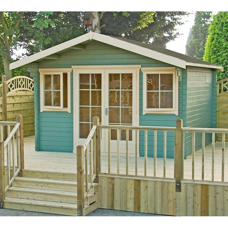 Shire Clipstone 13' 8" x 11' 9" Apex Log Cabin - Premium 70mm Cladding Tongue & Groove - Image 4