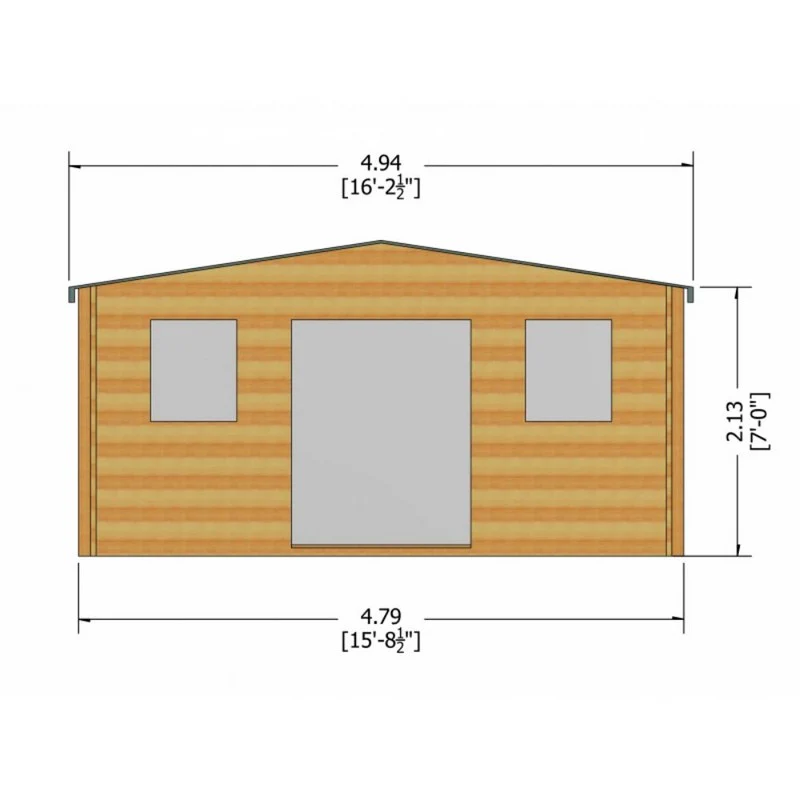 Shire Clipstone 15' 8" x 13' 8" Apex Log Cabin - Premium 28mm Cladding Tongue & Groove - Image 7