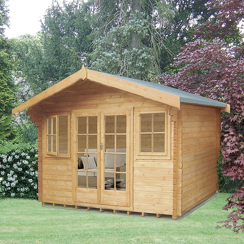 Shire Clipstone 15' 8" x 15' 8" Apex Log Cabin - Premium 28mm Cladding Tongue & Groove