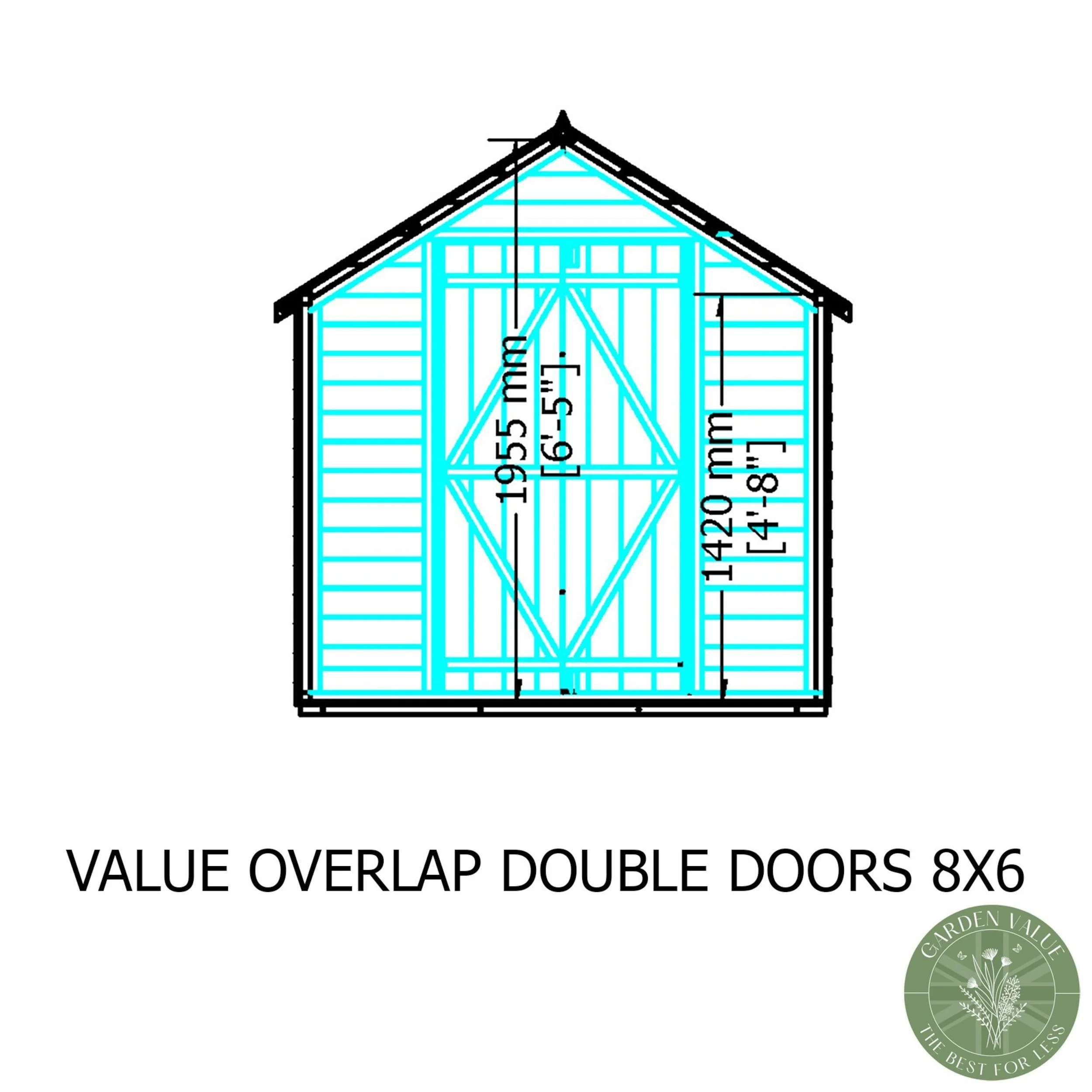 Cromer 5' 9" x 7' 10" Apex Shed - Premium 6mm Cladding Overlap - Image 5