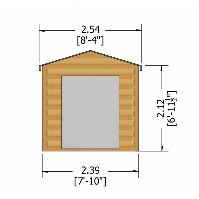 Shire Dalby 7' 10" x 9' 9" Apex Log Cabin - Premium 70mm Cladding Tongue & Groove - Image 7