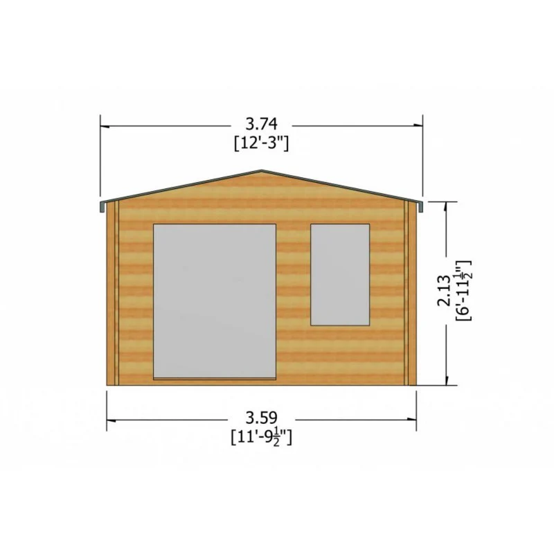 Shire Glenmore 11' 9" x 15' 8" Apex Log Cabin - Premium 70mm Cladding Tongue & Groove - Image 8