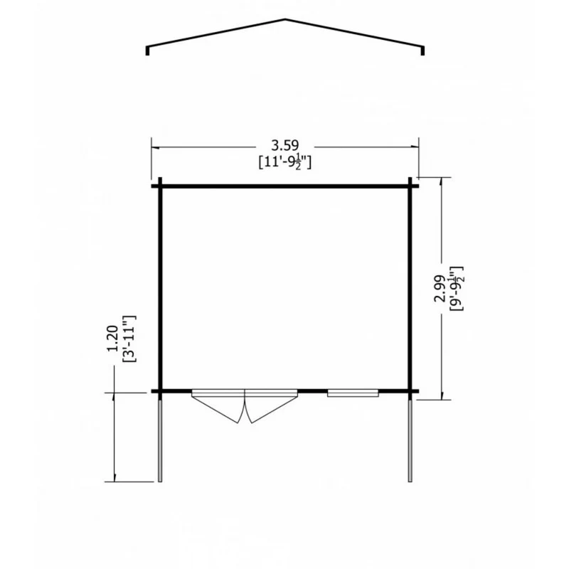 Shire Glenmore 11' 9" x 9' 9" Apex Log Cabin - Premium 44mm Cladding Tongue & Groove - Image 7