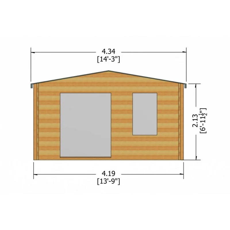 Shire Glenmore 13' 8" x 13' 8" Apex Log Cabin - Premium 28mm Cladding Tongue & Groove - Image 8