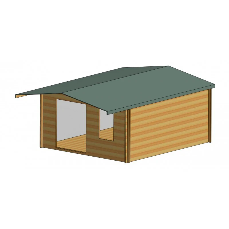 Shire Glenmore 13' 8" x 15' 8" Apex Log Cabin - Premium 44mm Cladding Tongue & Groove - Image 2