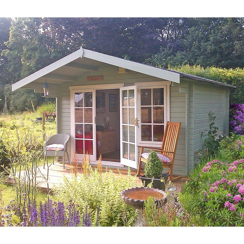 Shire Glenmore 13' 8" x 15' 8" Apex Log Cabin - Premium 44mm Cladding Tongue & Groove - Image 3
