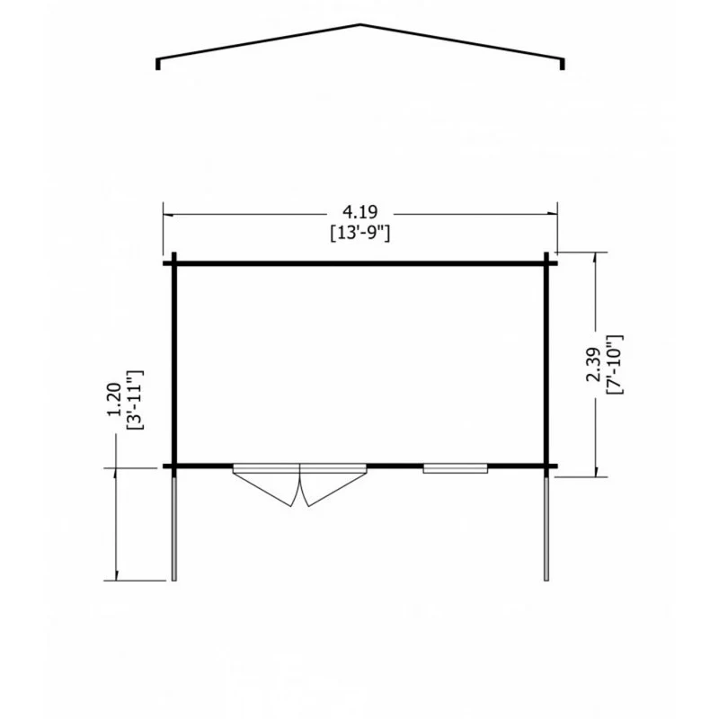 Shire Glenmore 13' 8" x 7' 10" Apex Log Cabin - Premium 44mm Cladding Tongue & Groove - Image 7