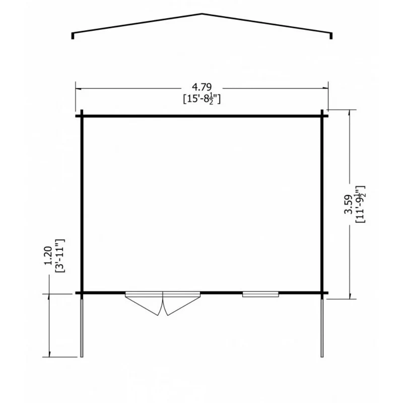 Shire Glenmore 15' 6" x 11' 9" Apex Log Cabin - Premium 34mm Cladding Tongue & Groove - Image 7