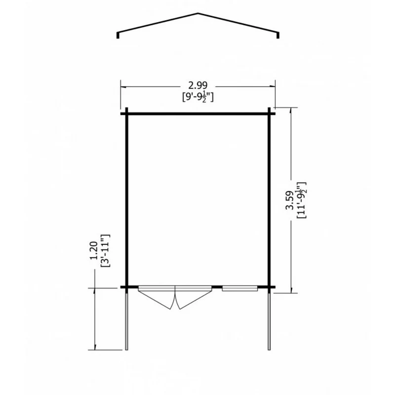 Shire Glenmore 9' 9" x 11' 9" Apex Log Cabin - Premium 44mm Cladding Tongue & Groove - Image 7