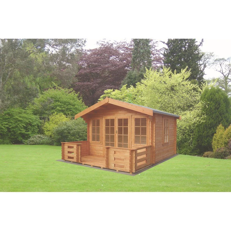 Shire Grizedale 11' 9" x 11' 9" Apex Log Cabin - Premium 28mm Cladding Tongue & Groove - Image 2