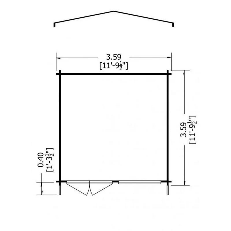 Shire Hale 11' 9" x 11' 9" Apex Log Cabin - Premium 44mm Cladding Tongue & Groove - Image 8