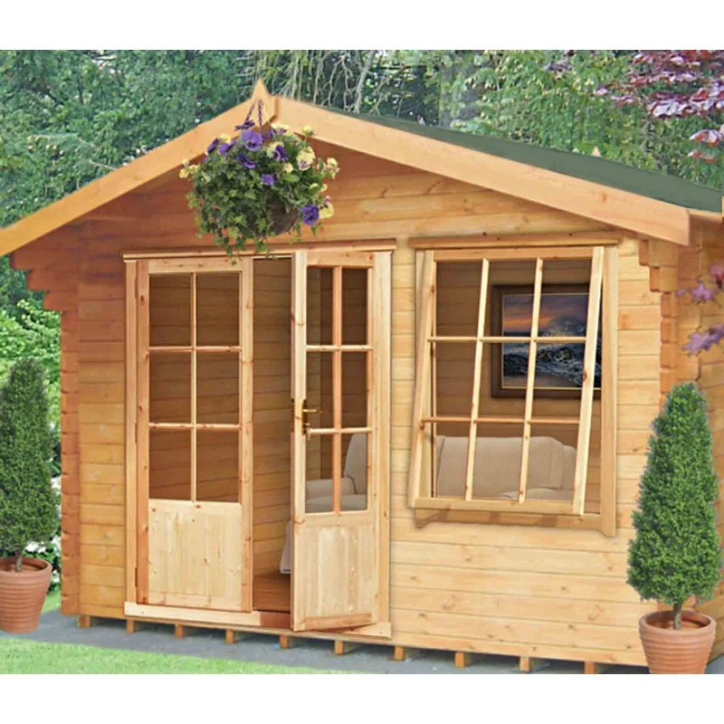 Shire Hale 11' 9" x 11' 9" Apex Log Cabin - Premium 70mm Cladding Tongue & Groove - Image 2