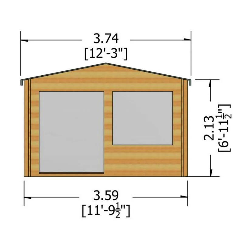Shire Hale 11' 9" x 11' 9" Apex Log Cabin - Premium 70mm Cladding Tongue & Groove - Image 7