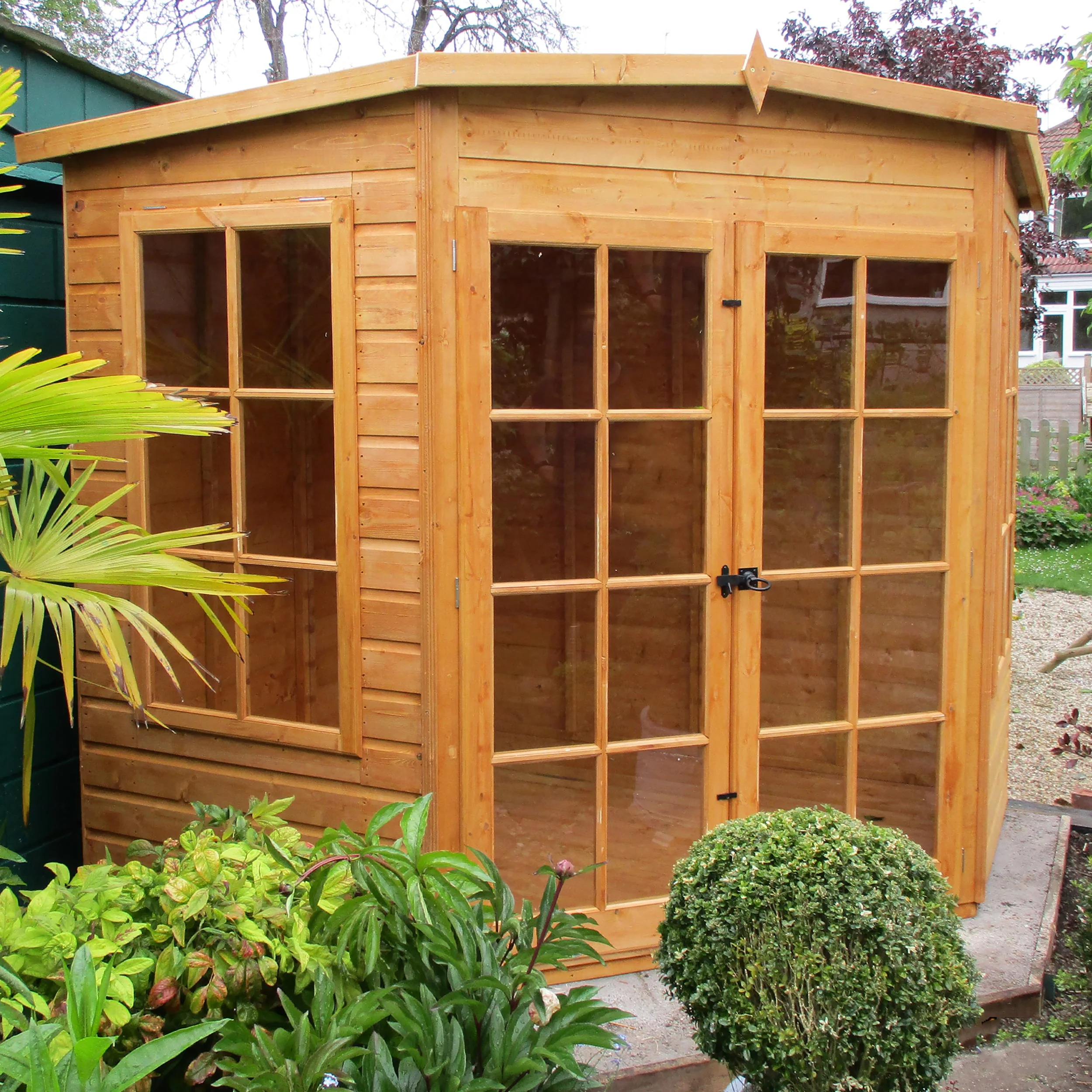 Hampton 7' 1" x 7' 4" Flat Summerhouse - Premium Dip Treated Shiplap - Image 7