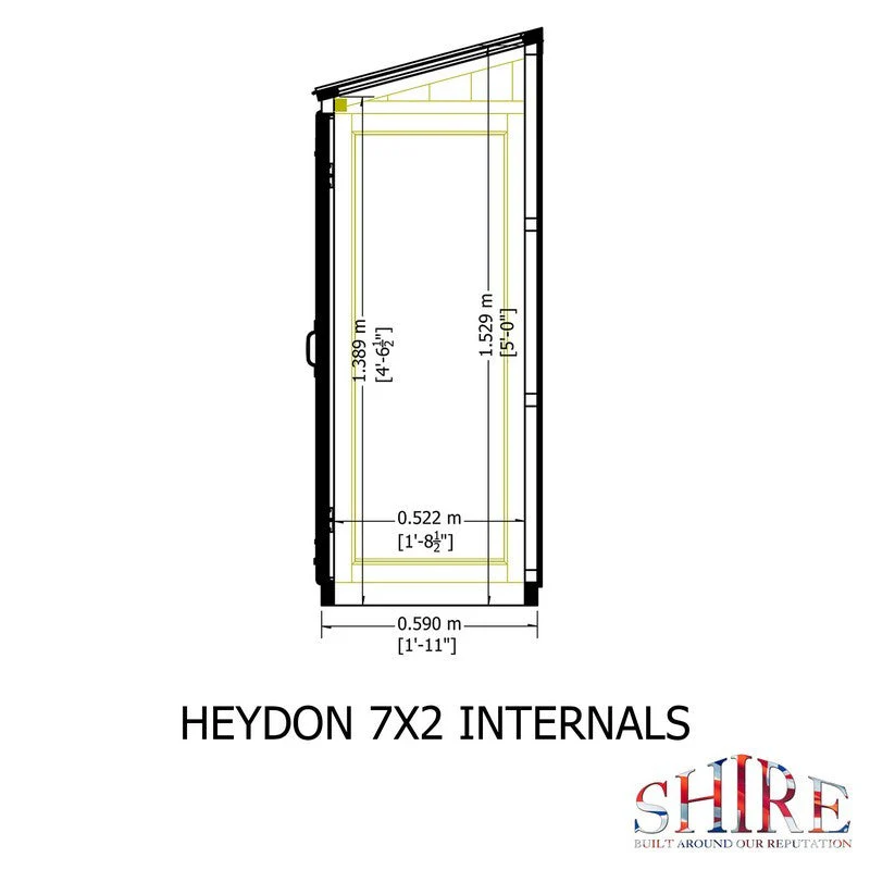 Shire Heydon 1' 8" x 6' 10" Pent Greenhouse - Classic Coated - Image 8