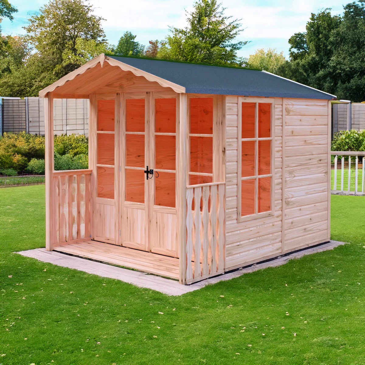 Shire Kensington 8' 5" x 6' 8" Apex Summerhouse - Premium Dip Treated Shiplap