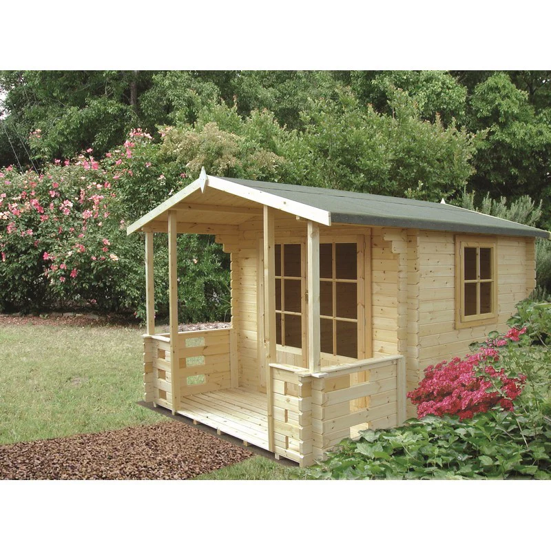 Shire Kesteven 9' 9" x 7' 10" Apex Log Cabin - Premium 34mm Cladding Tongue & Groove - Image 2