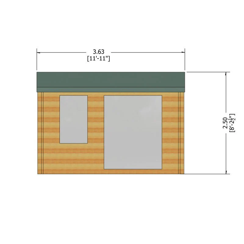 Shire Marlborough 11' 9" x 11' 9" Reverse Apex Log Cabin - Premium 44mm Cladding Tongue & Groove - Image 10
