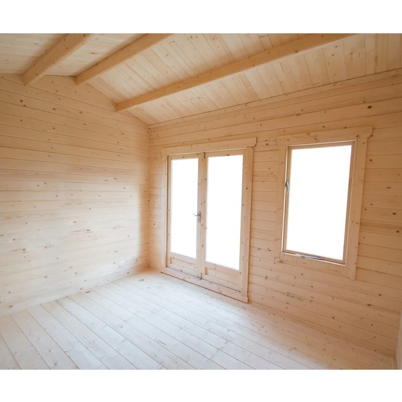Shire Marlborough 11' 9" x 15' 8" Reverse Apex Log Cabin - Premium 34mm Cladding Tongue & Groove - Image 7