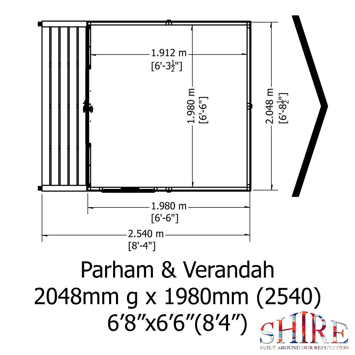 Shire Parham 8' 4" x 6' 8" Apex Summerhouse - Premium Dip Treated Shiplap - Image 3