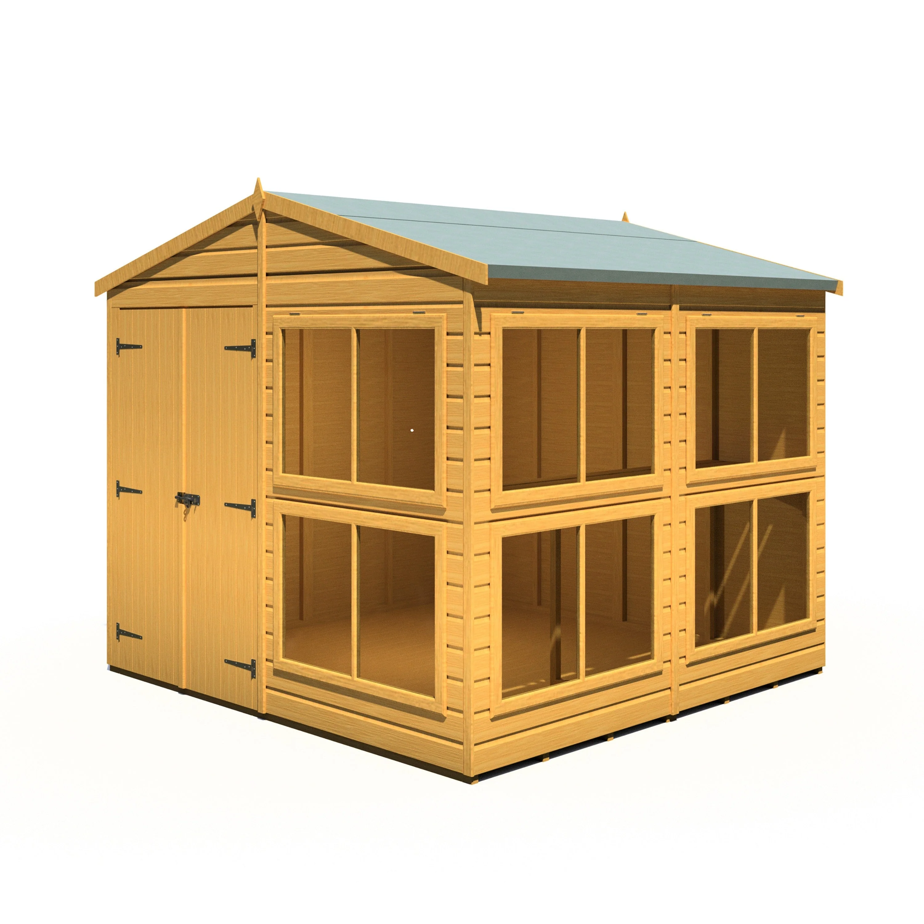 Shire Sun Hut 7' 7" x 8' Apex Potting Shed - Classic Coated Shiplap - Image 2