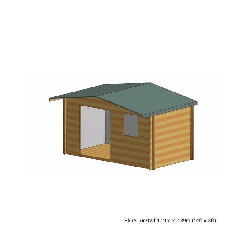 Shire Tunstall 13' 8" x 7' 10" Apex Log Cabin - Premium 44mm Cladding Tongue & Groove - Image 5