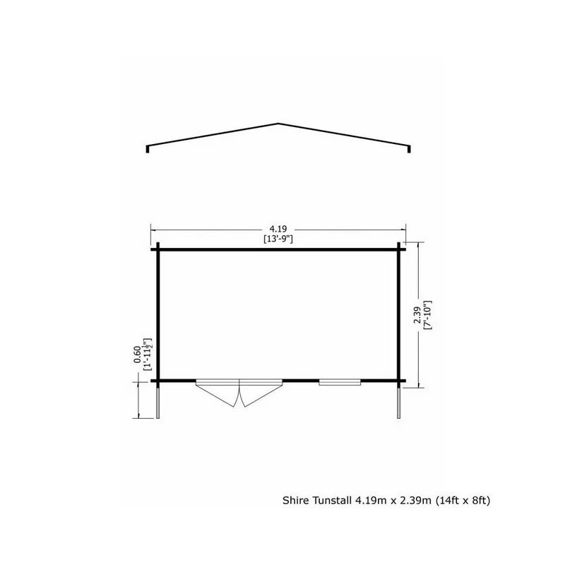 Shire Tunstall 13' 8" x 7' 10" Apex Log Cabin - Premium 70mm Cladding Tongue & Groove - Image 2